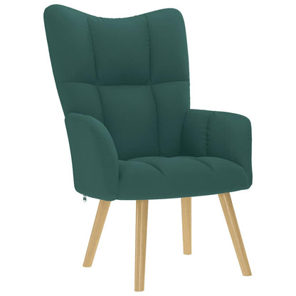 vidaXL Relaxsessel mit Hocker Dunkelgrün Stoff
