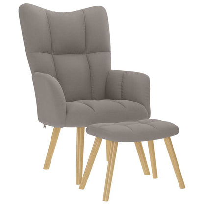vidaXL Fauteuil relax avec repose-pieds taupe tissu