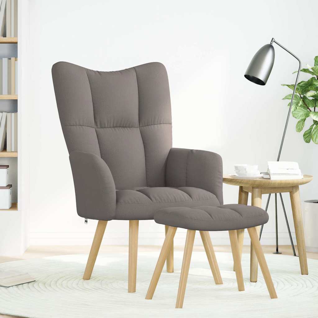 vidaXL Fauteuil relax avec repose-pieds taupe tissu