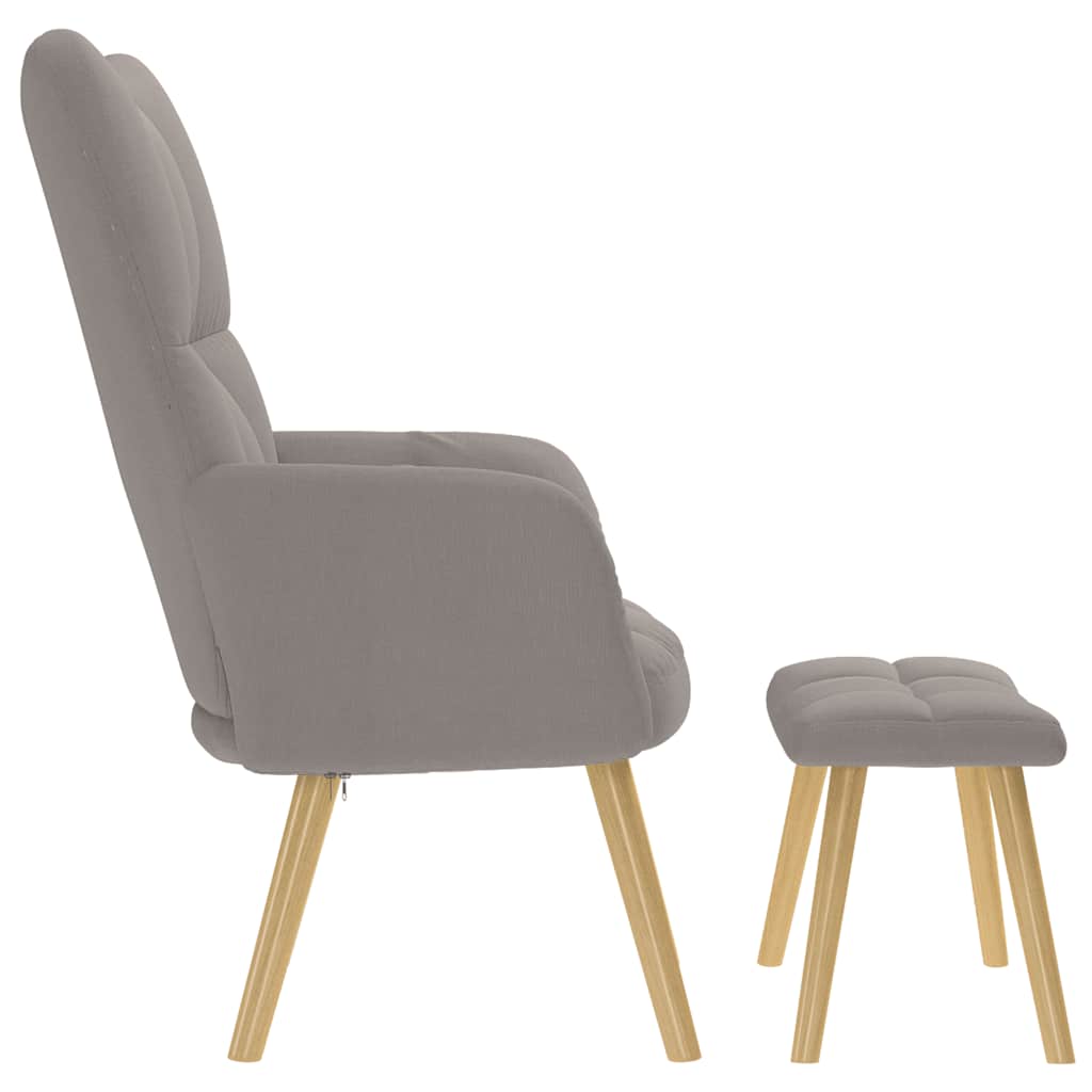 vidaXL Fauteuil relax avec repose-pieds taupe tissu