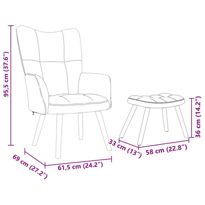 vidaXL Fauteuil relax avec repose-pieds en tissu crème