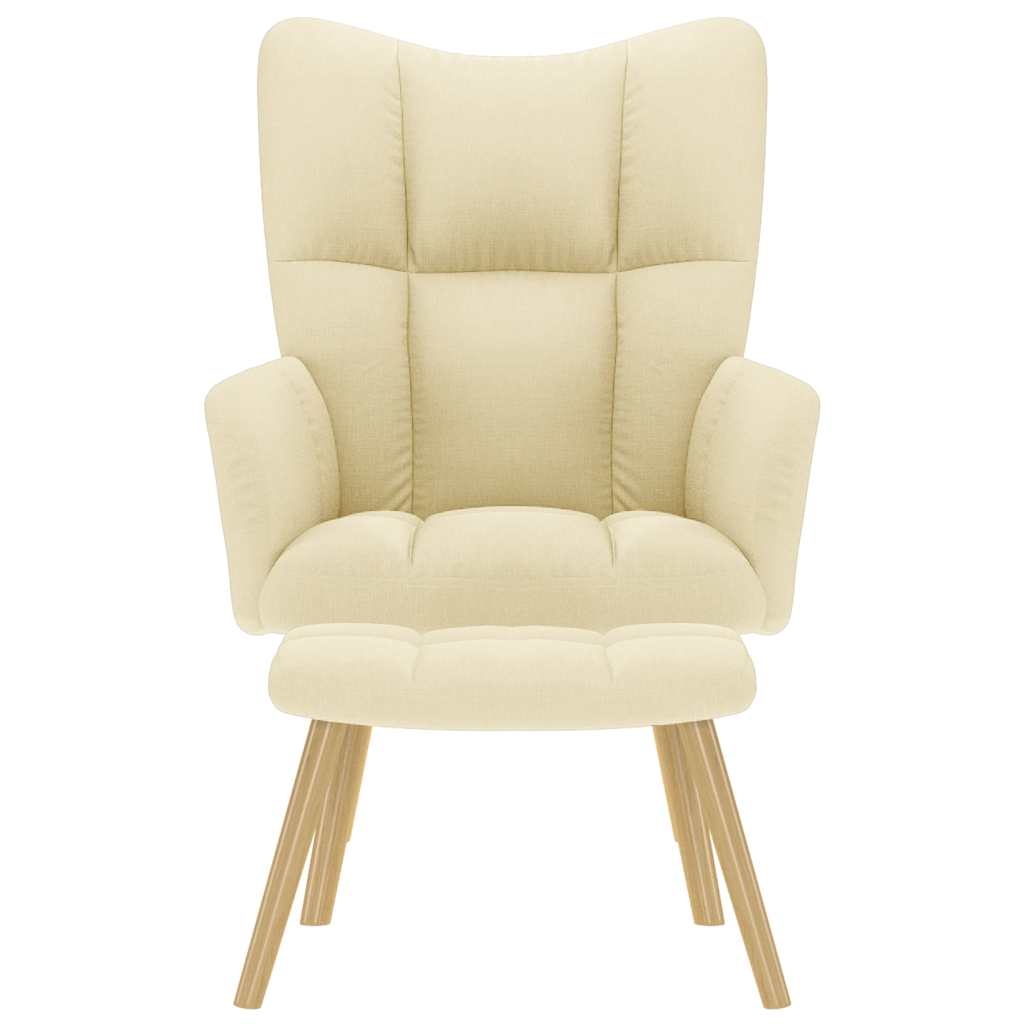 vidaXL Fauteuil relax avec repose-pieds en tissu crème