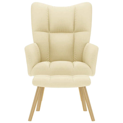 vidaXL Fauteuil relax avec repose-pieds en tissu crème