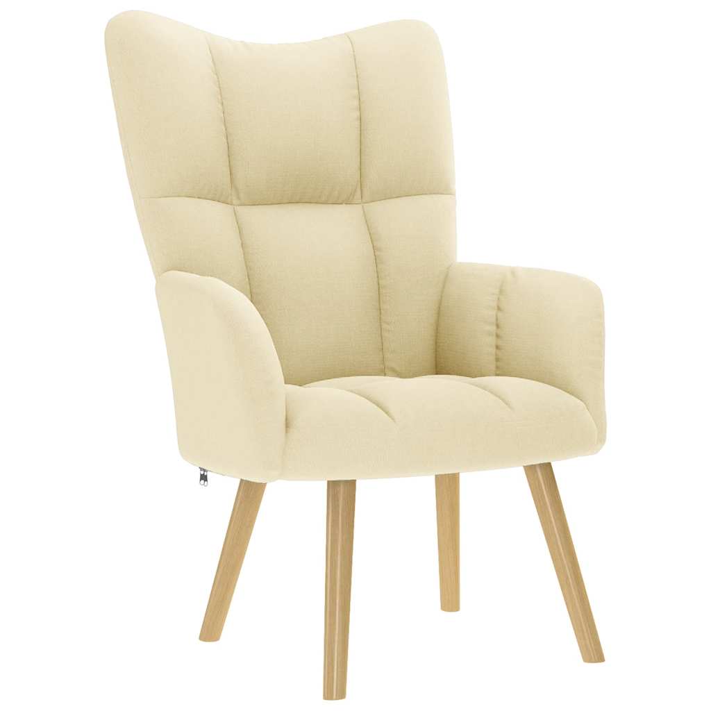 vidaXL Fauteuil relax avec repose-pieds en tissu crème