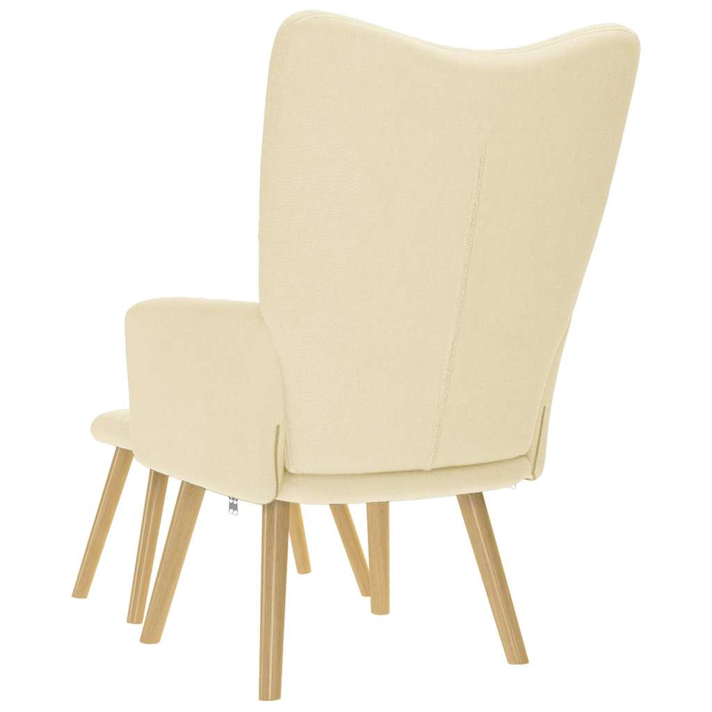 vidaXL Fauteuil relax avec repose-pieds en tissu crème