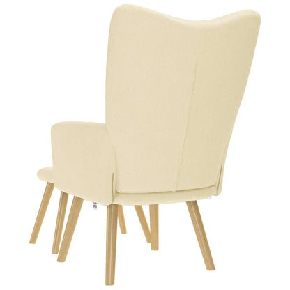 vidaXL Fauteuil relax avec repose-pieds en tissu crème