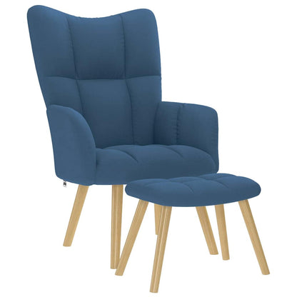 vidaXL Fauteuil relax avec repose-pieds Tissu bleu