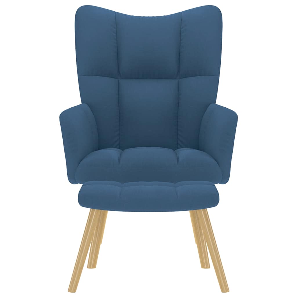 vidaXL Fauteuil relax avec repose-pieds Tissu bleu