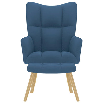 vidaXL Fauteuil relax avec repose-pieds Tissu bleu