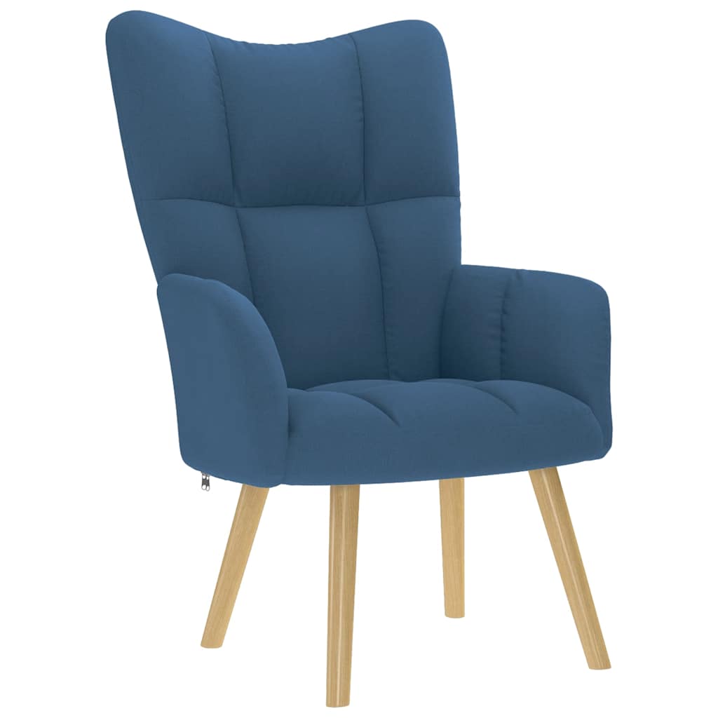 vidaXL Fauteuil relax avec repose-pieds Tissu bleu