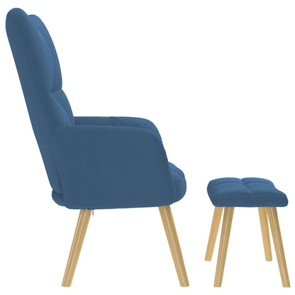 vidaXL Fauteuil relax avec repose-pieds Tissu bleu