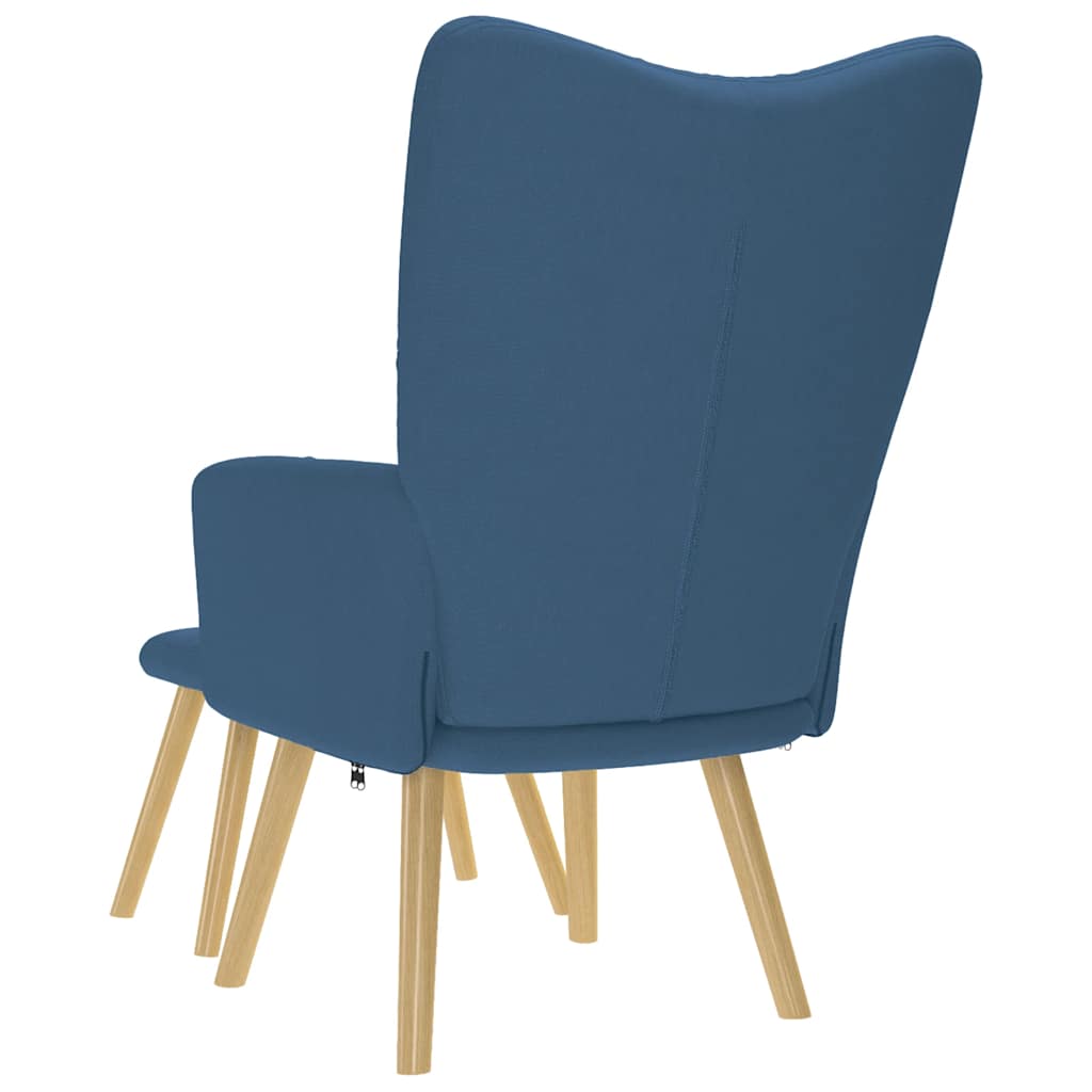 vidaXL Fauteuil relax avec repose-pieds Tissu bleu