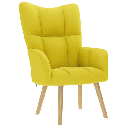 vidaXL Relaxsessel mit Hocker Hellgelber Stoff