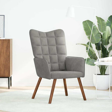 vidaXL Fauteuil de relaxation gris clair velours
