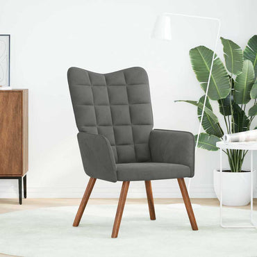 vidaXL Fauteuil relax Gris foncé Velours