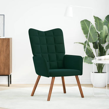vidaXL Fauteuil relax vert foncé velours