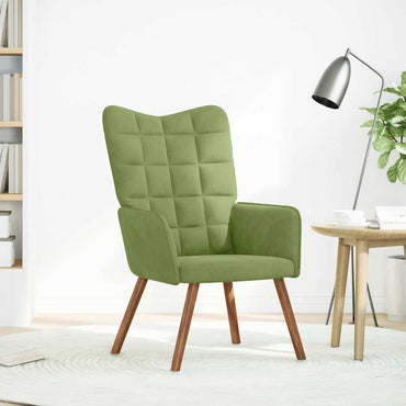 vidaXL Fauteuil relax vert clair velours