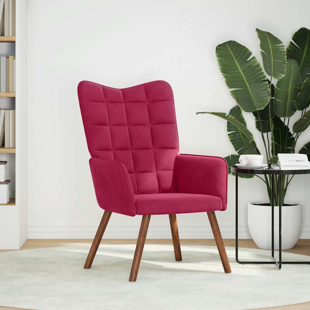 vidaXL Relaxsessel Weinrot Samt