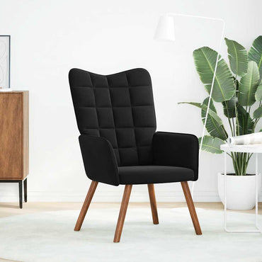 vidaXL Fauteuil relax Noir Velours