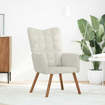 Fauteuil relax vidaXL crème velours
