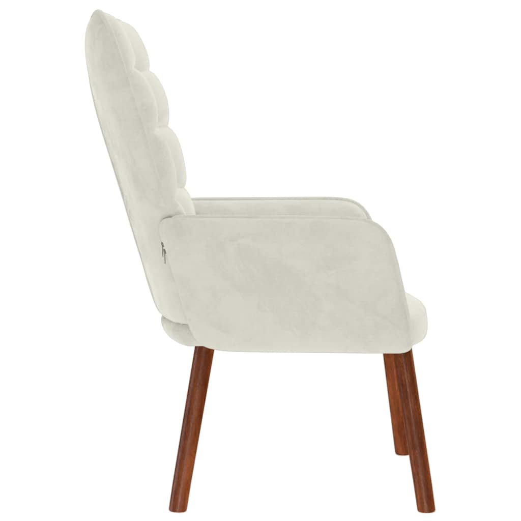 Fauteuil relax vidaXL crème velours