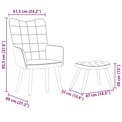 vidaXL Relaxsessel mit Hocker Dunkelgrau Samt