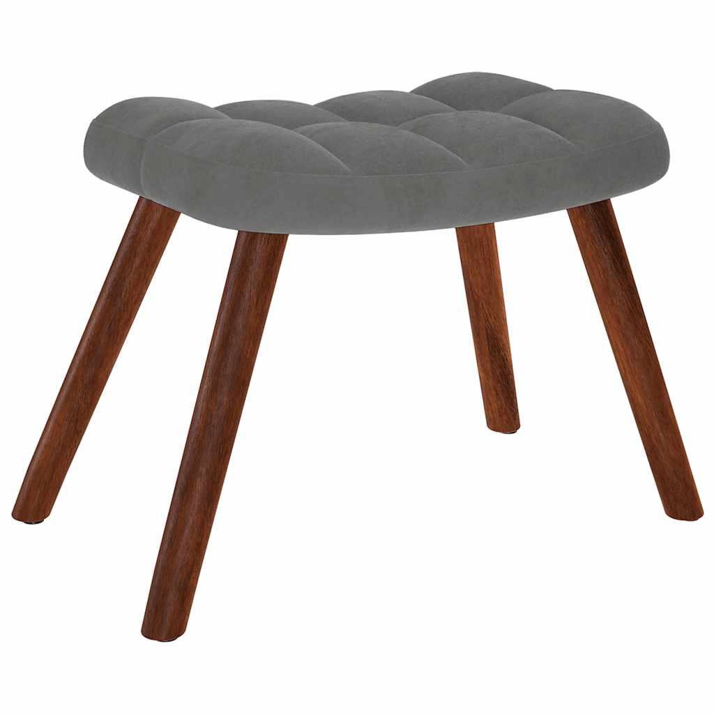 vidaXL Relaxsessel mit Hocker Dunkelgrau Samt