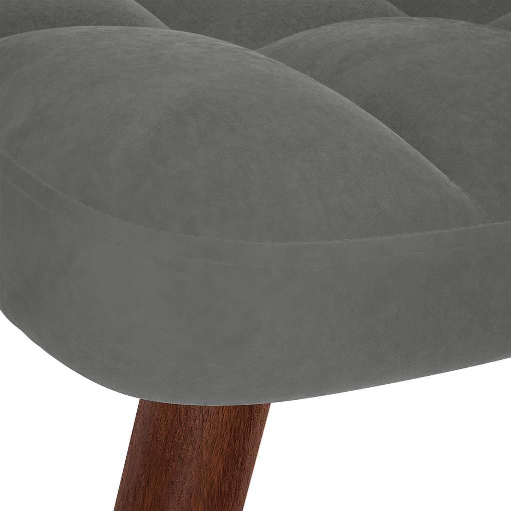 vidaXL Relaxsessel mit Hocker Dunkelgrau Samt
