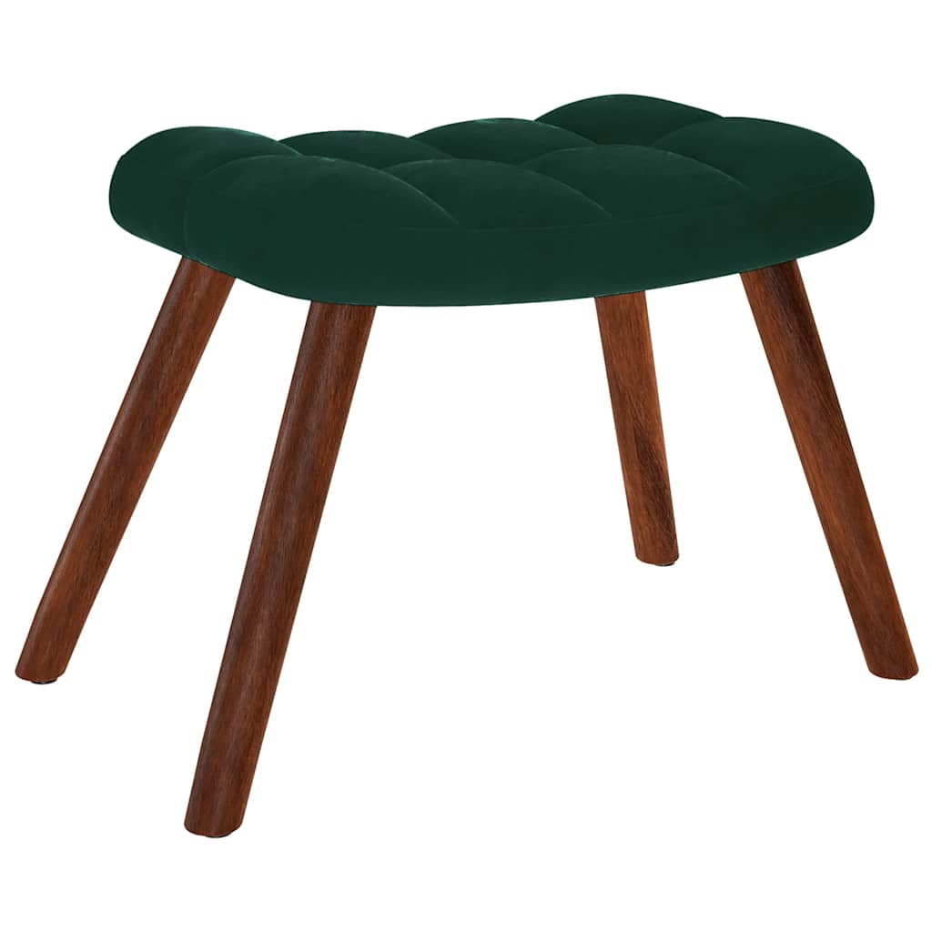 vidaXL Relaxsessel mit Hocker Dunkelgrün Samt
