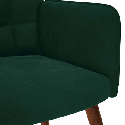 vidaXL Relaxsessel mit Hocker Dunkelgrün Samt