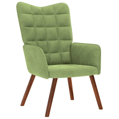 vidaXL Relaxsessel mit Hocker Hellgrün Samt