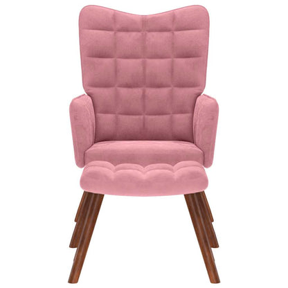 vidaXL Relaxsessel mit Hocker Rosa Samt