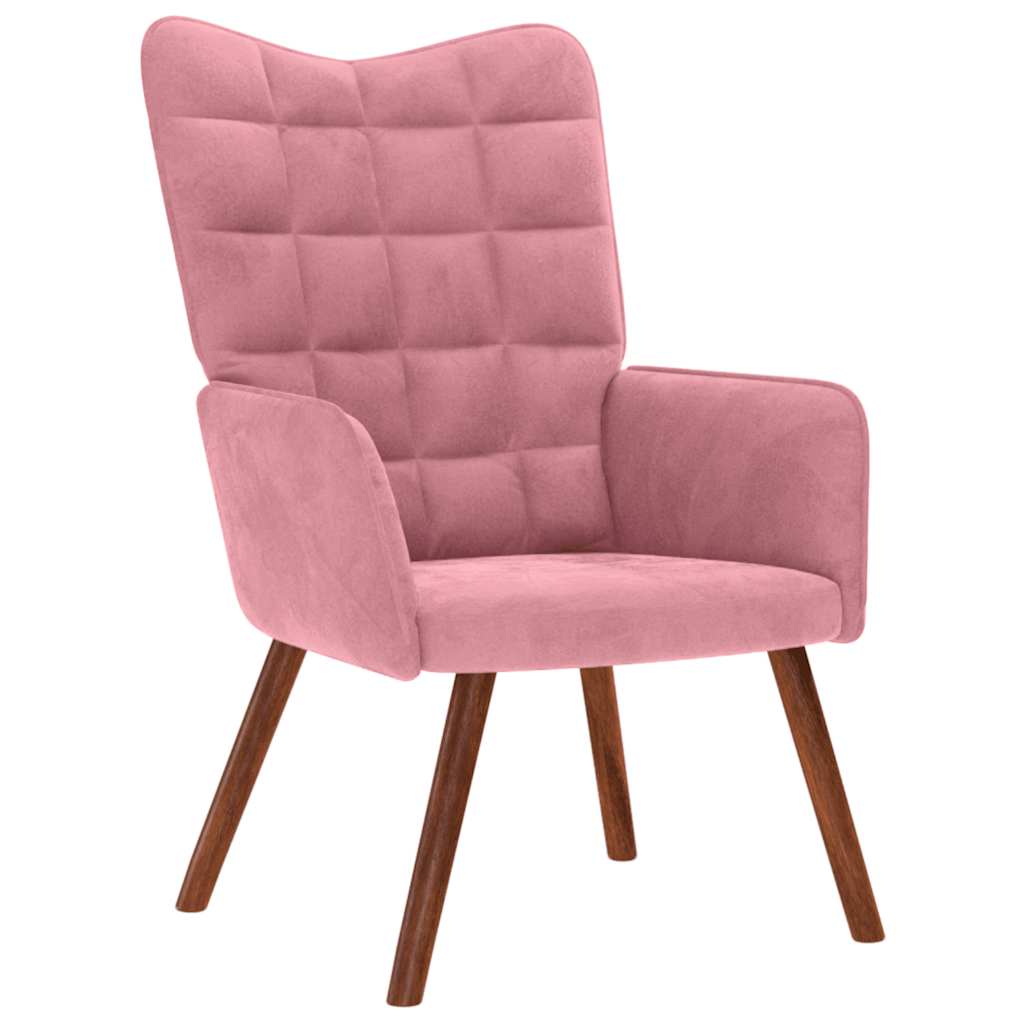 vidaXL Relaxsessel mit Hocker Rosa Samt