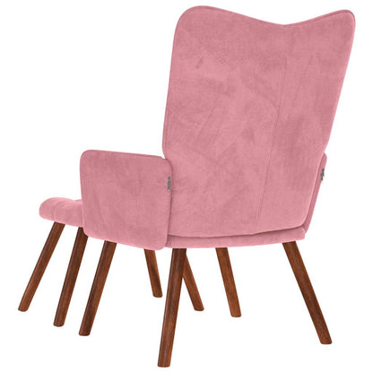 vidaXL Relaxsessel mit Hocker Rosa Samt