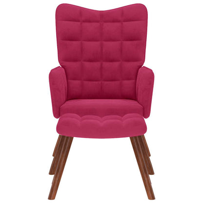 vidaXL Relaxsessel mit Hocker Weinrot Samt