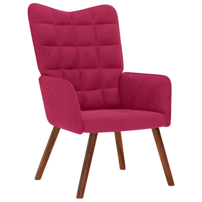 vidaXL Relaxsessel mit Hocker Weinrot Samt