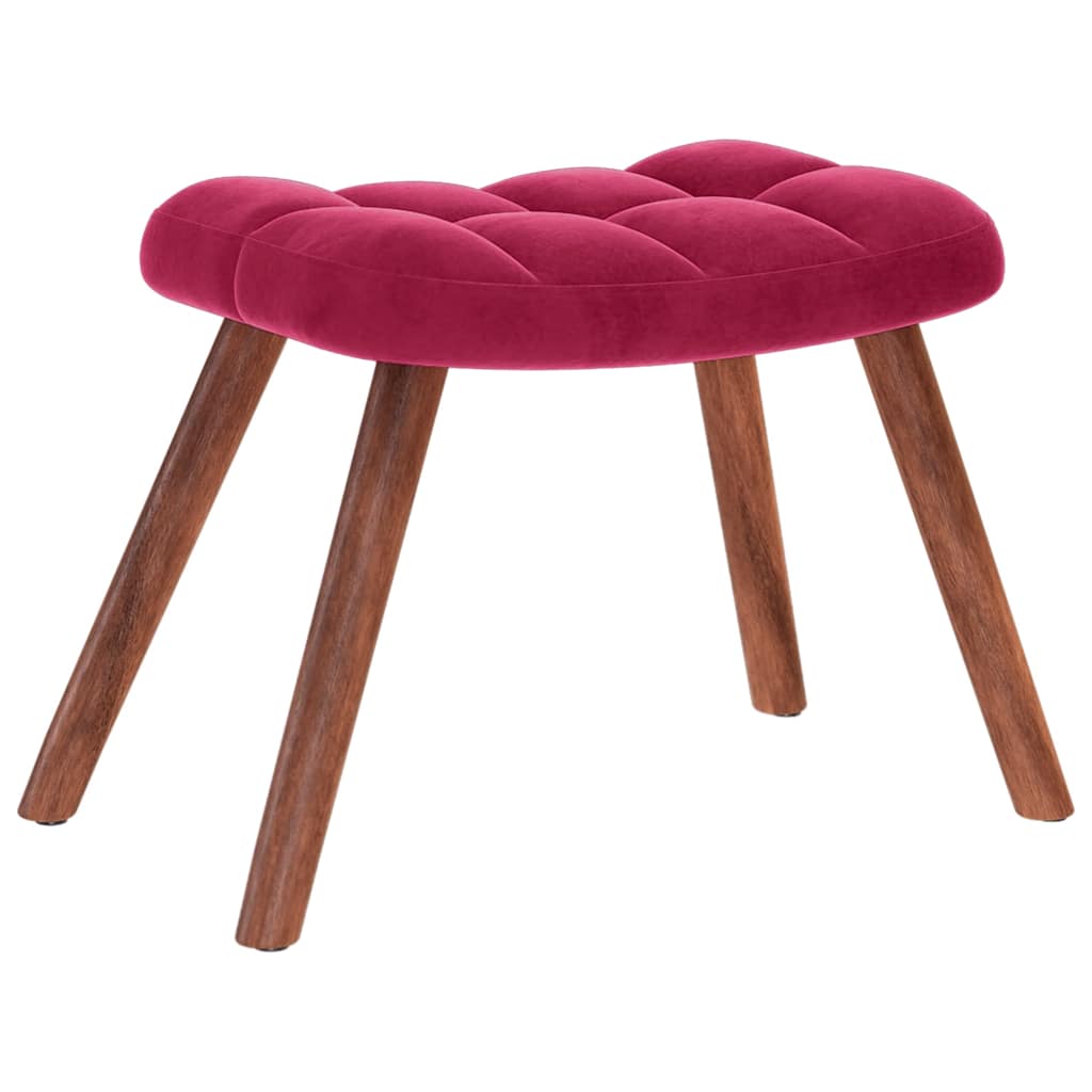 vidaXL Relaxsessel mit Hocker Weinrot Samt