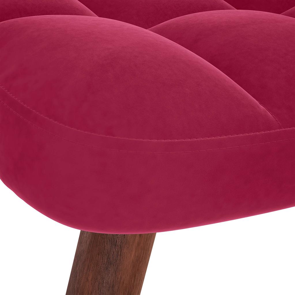 vidaXL Relaxsessel mit Hocker Weinrot Samt