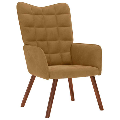 vidaXL Relaxsessel mit Hocker Braun Samt