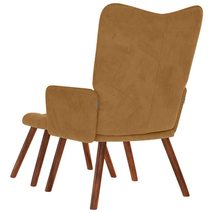 vidaXL Relaxsessel mit Hocker Braun Samt