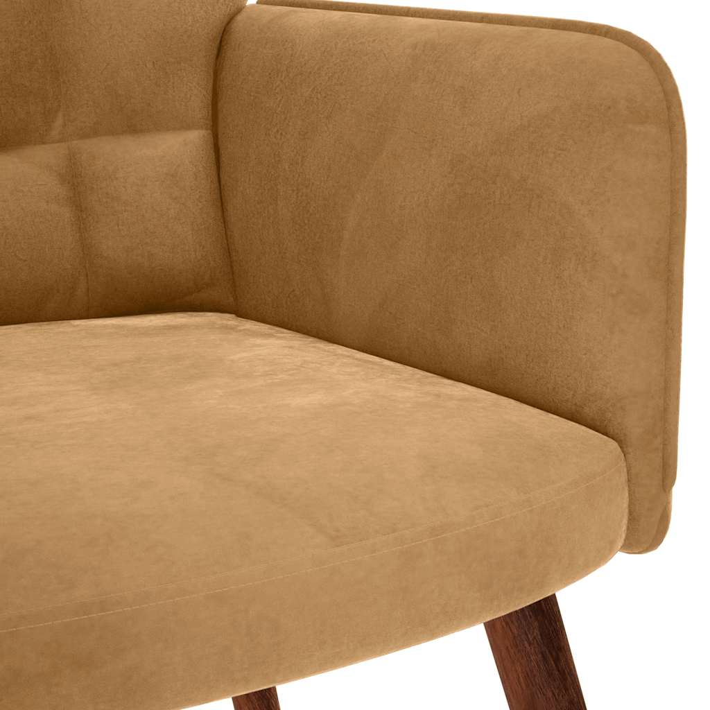 vidaXL Relaxsessel mit Hocker Braun Samt