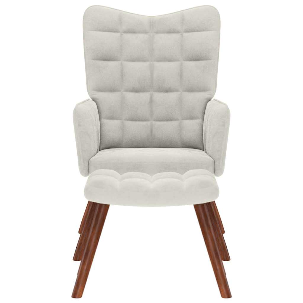 Relaxsessel mit Hocker Creme Samt