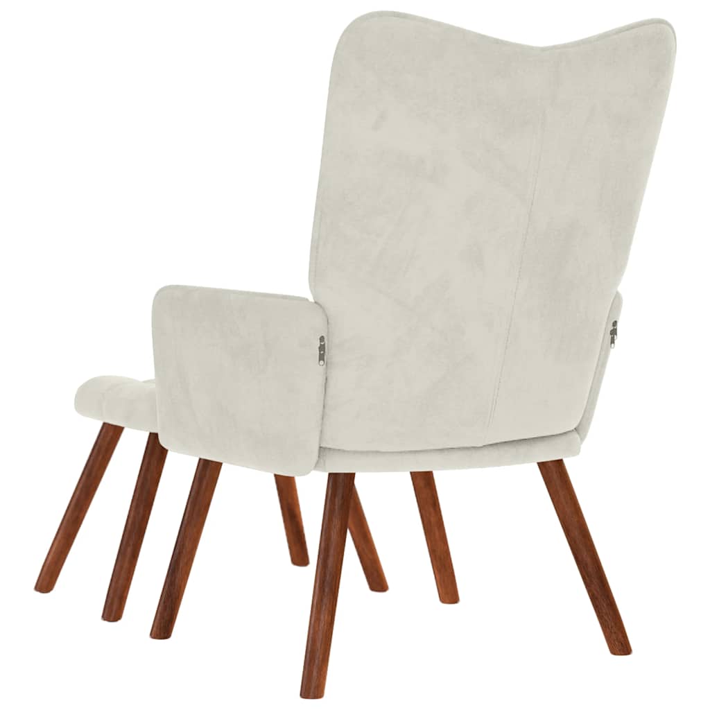 Relaxsessel mit Hocker Creme Samt