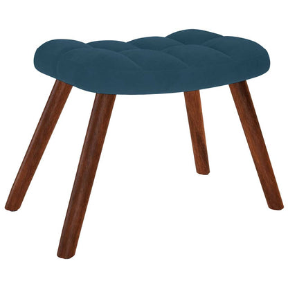 vidaXL Relaxsessel mit Hocker Blau Samt