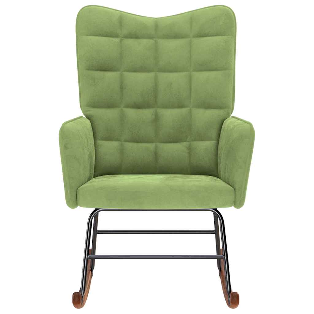 Schaukelstuhl Hellgrün Samt