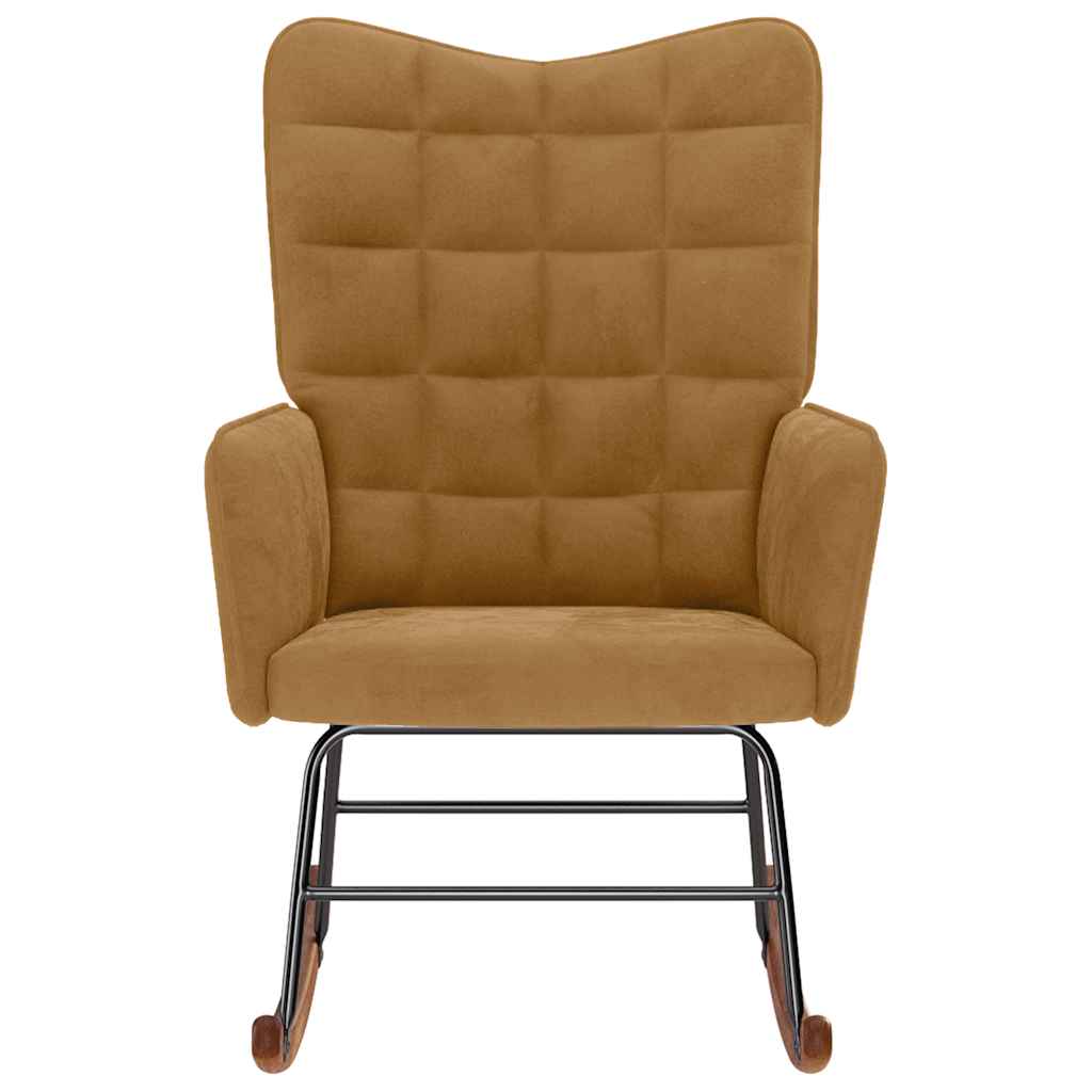 Schaukelstuhl Braun Samt