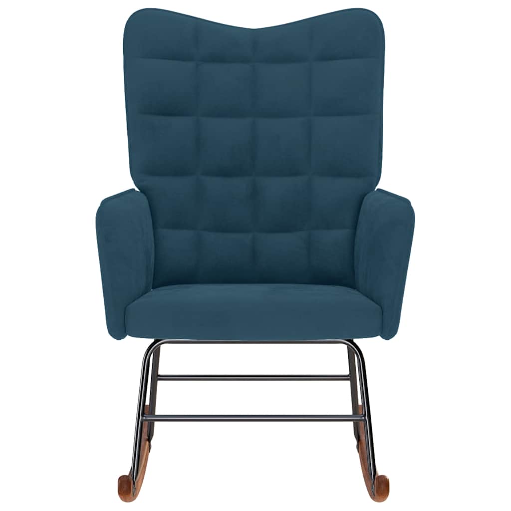 Schaukelstuhl Blau Samt