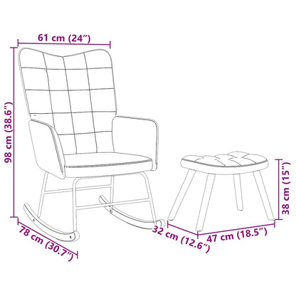 Schaukelstuhl mit Hocker Hellgrüner Samt