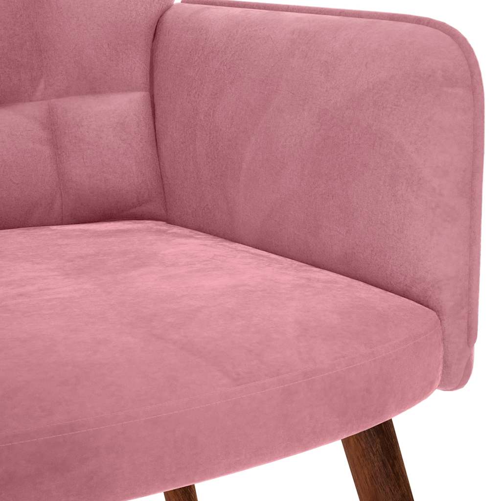Schaukelstuhl mit Hocker Pink Velvet