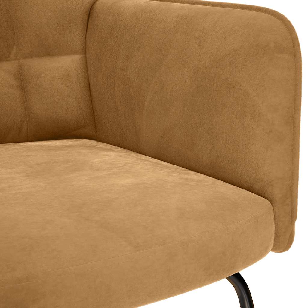 Schaukelstuhl mit Hocker Brauner Samt